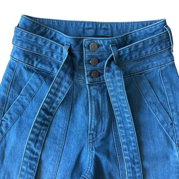 VERONICA BEARD Logan Straight-Leg Tie Jeans Pants Sz 26 Blue - Picture 3 of 7